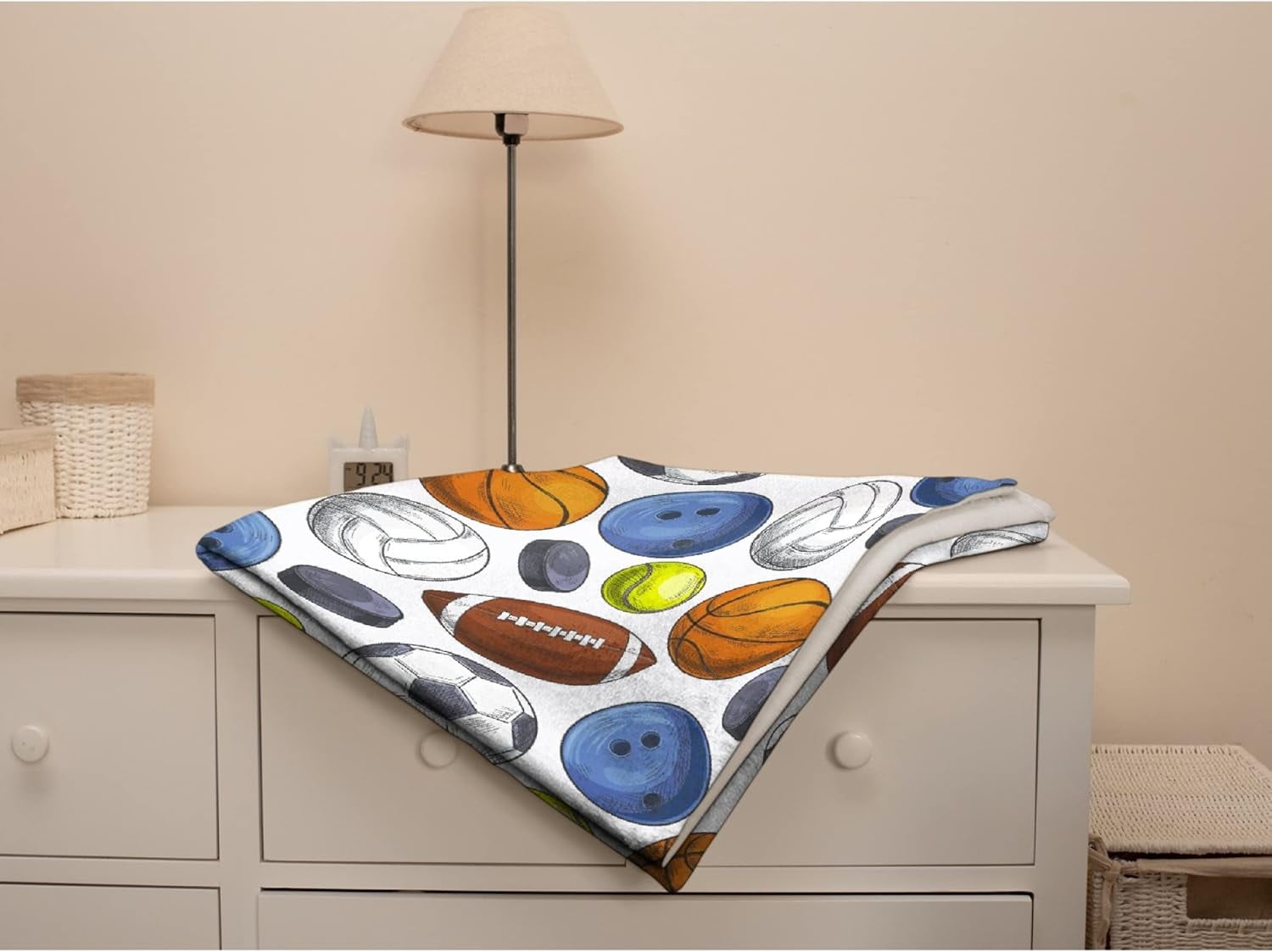 Football Basketball Baseball Sports Super Fan Blanket Gifts Plush Fuzzy Cozy Soft Lightweight Blankets for Couch Air-Conditioning Quilts Decor Blanket for Chirstmas Birthday 80"x60" for Adults
