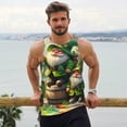 thumbnail image 6 of Fotbe patrick’s day gnomes Pattern Men's Quick Dry Workout Tank Top Gym Muscle Tee Fitness Bodybuilding Sleeveless T Shirt Breathable Workout Shirt-4X-Large, 6 of 7