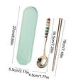 thumbnail image 3 of Leodye 1PCS Stainless Steel Portable Cutlery Set Spoon fork Chopsticks with Case Design Camping office Student Meal Utensil Accessory -8.66*2.16in, 3 of 6
