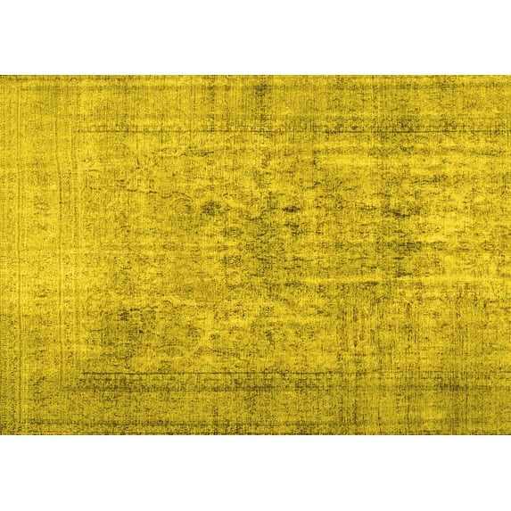 Ahgly Company Indoor Rectangle Abstract Yellow Contemporary Area Rugs, 2' x 3'