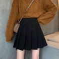 thumbnail image 3 of Faldas plisadas para mujer, de verano, de cintura alta, elegantes, dulces, estilo británico, para estudiantes, Harajuku, combinables, diarias, básicas, para fiestas, 3 of 5
