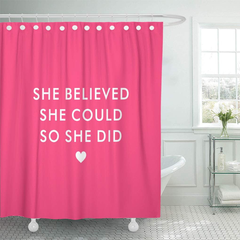 CYNLON Statement Hot Pink She Believed Could So Motivational Girly