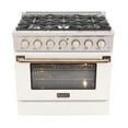 thumbnail image 2 of 36 in. 5.2 cu. ft. Dual Fuel Range for Natural Gas in White and Gold Accents, 2 of 8