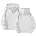 thumbnail image 5 of Resicozy Men's Quarter Zip Hoodies Zip Up Hoodie Long Sleeve Drop Shoulder Sweatshirt Casual Pullover White 2XL, 5 of 6
