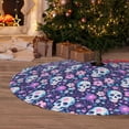 thumbnail image 5 of KLL 48" Christmas Tree Skirt Skull Purple Flower Xmas Tree Skirts Mat for New Year Xmas Holiday Party Indoor Outdoor Home Decoration, 5 of 5