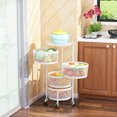 thumbnail image 2 of Round Rotating Multi-Layer Kitchen Storage Shelf, Fruit and Vegetable Storage Basket, Kitchen Storage Rack Floor-Standing, Household Storage Rack for Kitchen Living Room Toilet,28*75CM, 2 of 5