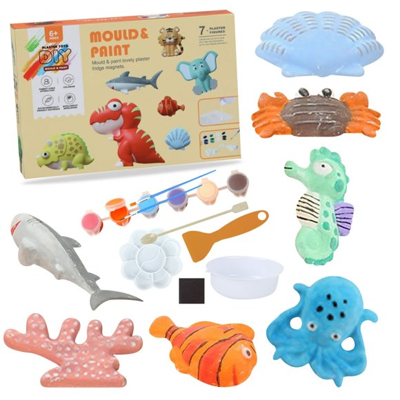 CHUANK Kids Arts Crafts Set Animal Toy Painting Kit Ocean Sea Animal Toys Art and Craft Supplies Party Favors Gifts for 6+ Year Old Boys Girls Toddlers