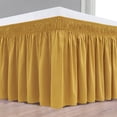 thumbnail image 2 of HEIBINWrap Around Bed Skirts for King & Cal King Beds 21 Inches Drop, Gold Elastic Dust Ruffles Easy Fit Wrinkle & Fade Resistant Silky Luxurious Fabric Solid Machine Washable, 2 of 7
