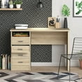 thumbnail image 5 of Tvilum Warner 4 Drawer Office Desk with 1 Shelf for Adults, Oak, 5 of 20