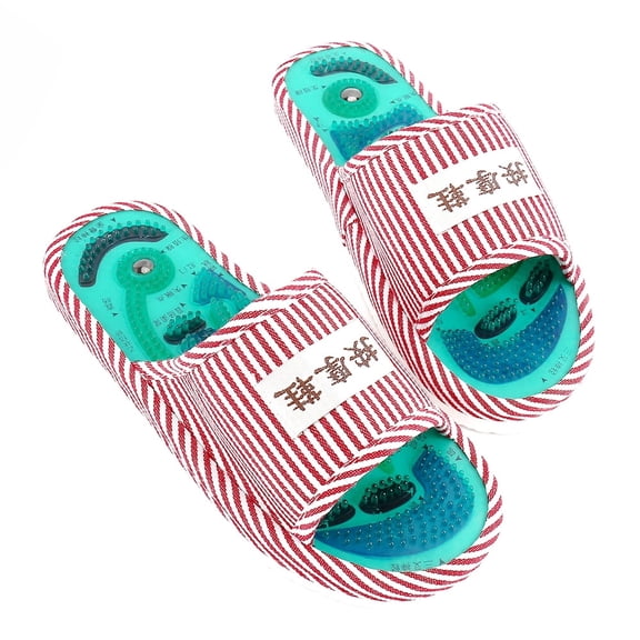 Acupressure Massage Slippers Foot Acupoint Therapy Shoes Blood Circulation Health Care (blue,red )