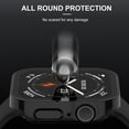 thumbnail image 2 of 2 Pack Hard Case Compatible with Apple Watch 44mm Series 6 SE Series 5 Series 4 with Tempered Glass Screen Protector, Black Ultra-Thin Durable Waterproof Protective Cover for iWatch, 2 of 5