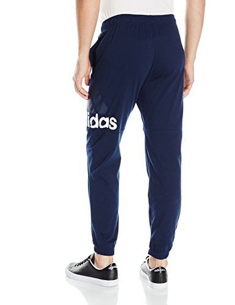 (Size Medium) adidas Men's  Essential Logo Tapered Pants - Collegiate Navy/White - image 2 of 2