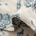 thumbnail image 2 of Curtainking Kitchen Valance 50 x 18 inch Linen Textured Floral Printed Small Window Valance 1 Panel Blue on Beige, 2 of 7