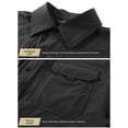 thumbnail image 3 of Mens Stretch Quick Dry Long Sleeve Button Down Tactical Shirts, Multi Pockets Breathable Lightweight Outdoor Work Shirts for Fishing Hunting Camping Travel Spring Fall Black, 3 of 8
