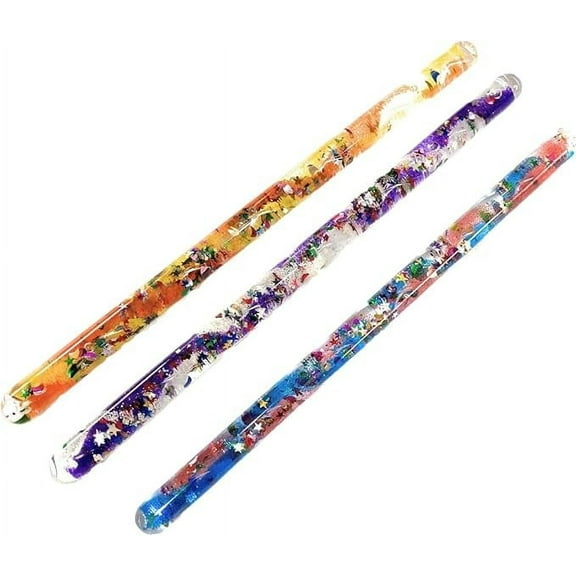 Jumbo Spiral Glitter Wands (12.5 Inches) Gift Set Party Bundle - 3 Pack (Colors Vary)