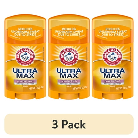 (3 pack) ARM & HAMMER ULTRA MAX Solid AntiPerspirant Deodorant Powder Fresh 1.0 oz.