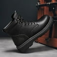 thumbnail image 5 of Steel Toe Work Boots for Men Safety Work Shoes Slip Resistant Abrasion Resistance Leather Insulated Indestructible Boots Breathable Construction Footwear, 5 of 5