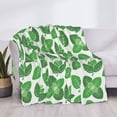 thumbnail image 3 of Goofa Green Leaves Pattern Fleece Throw Blanket for Couch, Soft Checkered Flannel Blanket for Sofa, Warm Cozy Decorative Blanket Fall Decor Gift-50"x40", 3 of 6