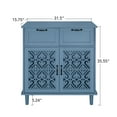 thumbnail image 3 of Vastcury 31.5" Retro 2 Door Cabinet with 2 Drawers, Hollow Carved Sideboard with Adjustable Shelves for Living Room, Blue, 3 of 10