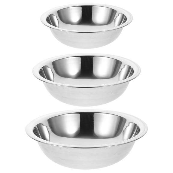SEWCHICS 3-Piece Stainless Steel Mixing Bowls Set Large Multifunctional Kitchen Bowls for Storage and Food Prep