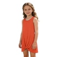 thumbnail image 4 of Ticikt Girls Sleeveless Swim Cover Up Kids Summer Swimsuit Coverup Twist Front Beach Dress,Color:Orange,Size:7-8 Years, 4 of 6