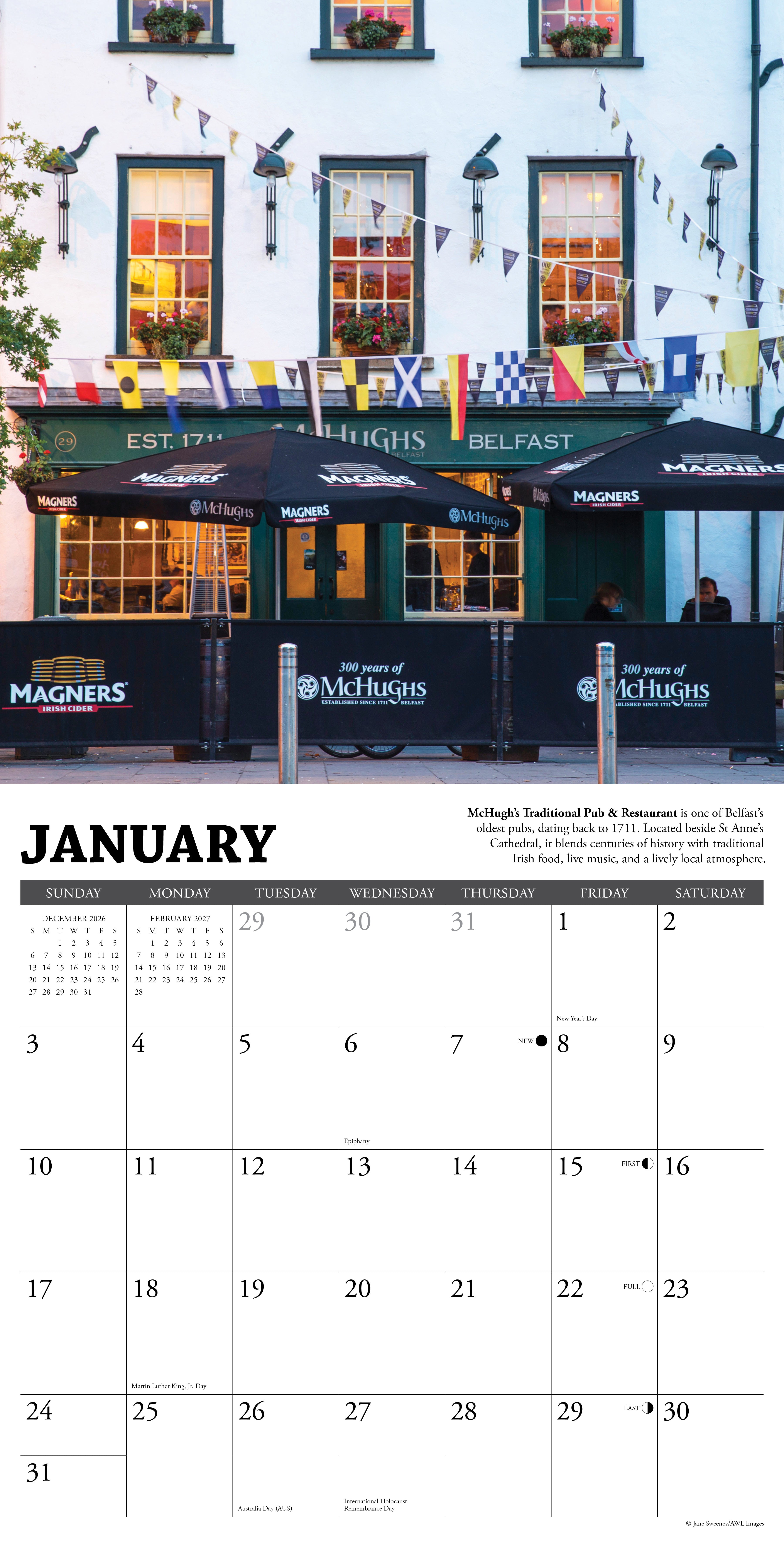 Willow Creek Press, Irish Pubs 2027 Wall Calendar