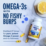OceanBlue Omega-3 Fish Oil 2100 Mini Softgels, 120 Ct, No Burp Formula, Gluten-Free, Omega 3 Supplement for Cognitive Support, 30 Servings