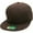 Brown, variant on Solid Flat Brim Bill Fitted Baseball Cap