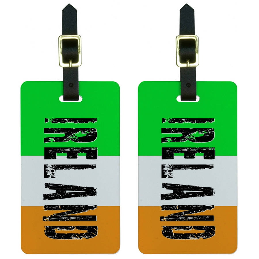 Ireland Irish Flag Luggage Tags Suitcase CarryOn ID, Set of 2