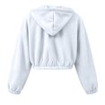 thumbnail image 4 of MSJUHEG Women's Zip Up Hoodies Comfort Hoodie Travel Hoodie Hooded Sweatshirt Long Tunic Sweatshirts Plain Hoodies Sweatershirt Coat Women's Athletic Hoodies White L, 4 of 5