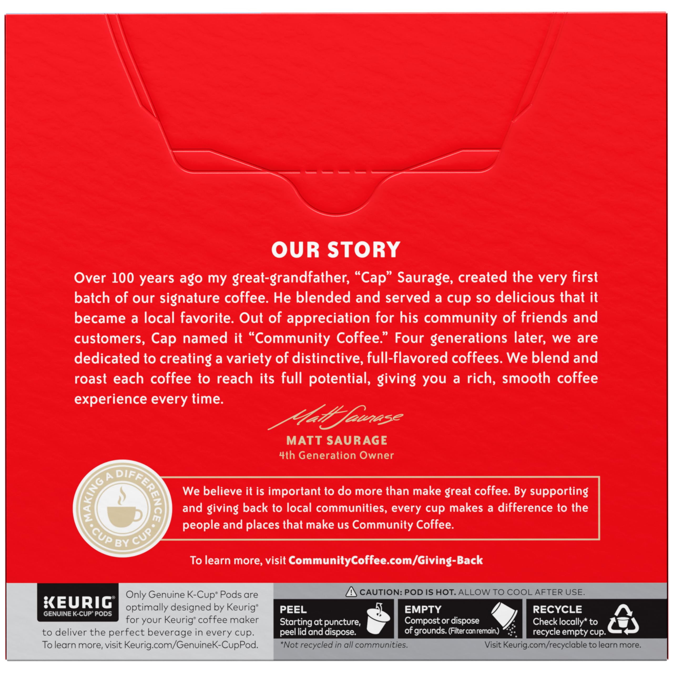 Community Coffee Café Special Decaf, Medium-Dark Roast, Single-Serve Keurig K-Cup Pods, 32 Count (Pack Of 1).