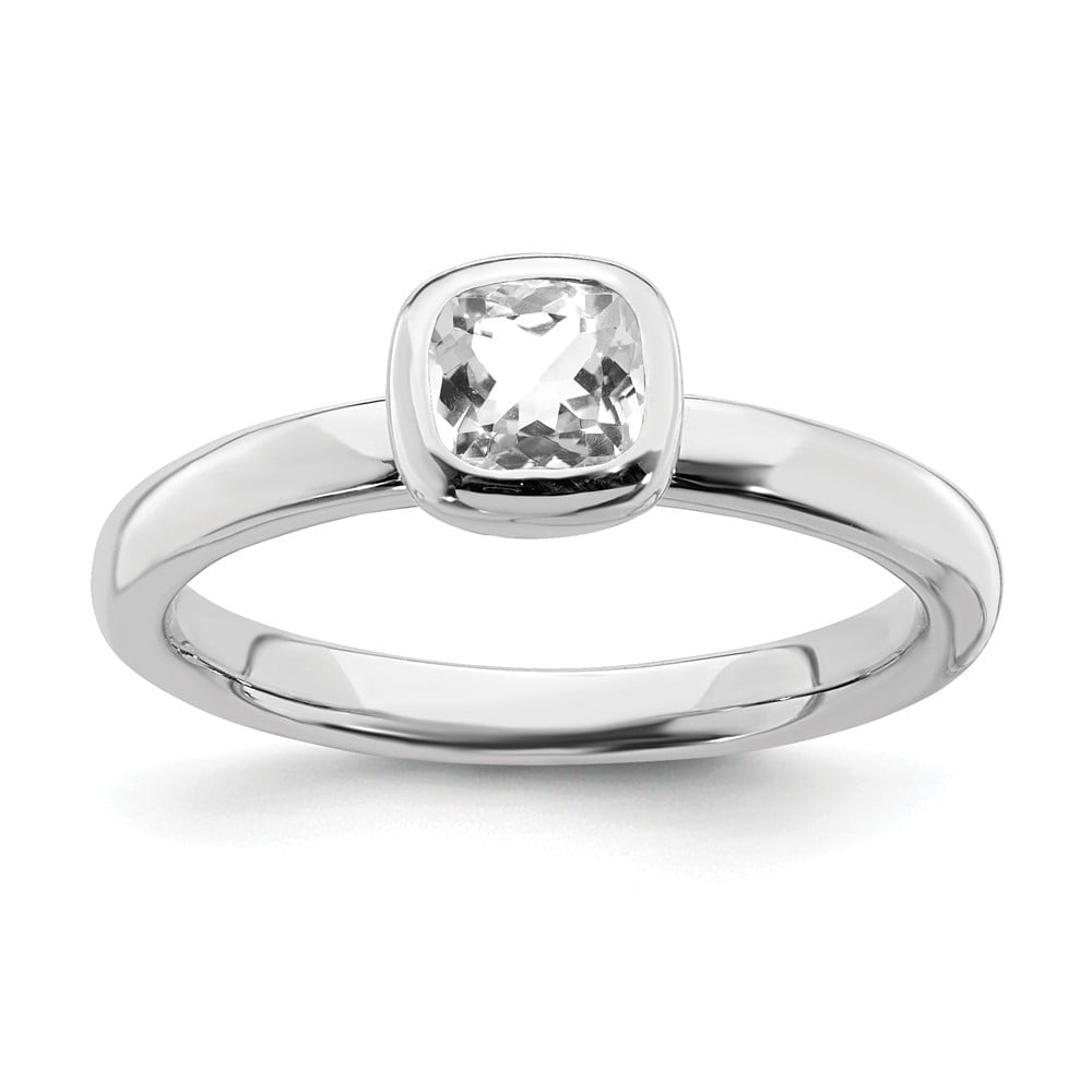 5 Sterling Silver Sterling Silver Stackable Expressions White Topaz Ring Size 