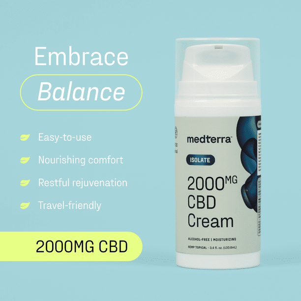 Medterra Relief Rub: 2000mg CBD Isolate Muscle Reliever Cream, 3.4