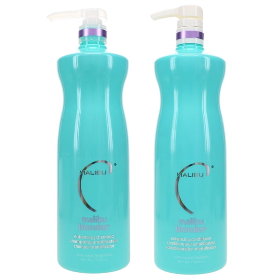 Malibu C Blondes Enhancing Shampoo 32 oz & Blondes Enhancing Conditioner 32 oz Combo Pack