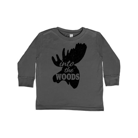 

Inktastic Moose Head Silhouette Into the Woods Gift Toddler Boy or Toddler Girl Long Sleeve T-Shirt