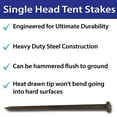 thumbnail image 3 of Moose Supply Heavy Duty Single Head Steel Tent Stakes, 4 Pack, 3/4" x 18", 3 of 5