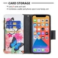 thumbnail image 3 of Compatible with iPhone 13 Pro Max Case 6.7" (2021), Allytech [9 Card Slots] PU Leather Flip Stand Zipper Pocket Magnetic Closure Detachable Hand Lanyard Purse Protectiver Cover, Two Butterflies, 3 of 3