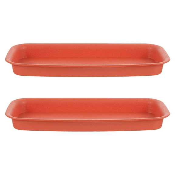 Phlegsive 2Pcs Rectangular Plant Saucers Plastic Plant Saucers Planter Drip Tray Flower Pot Saucers