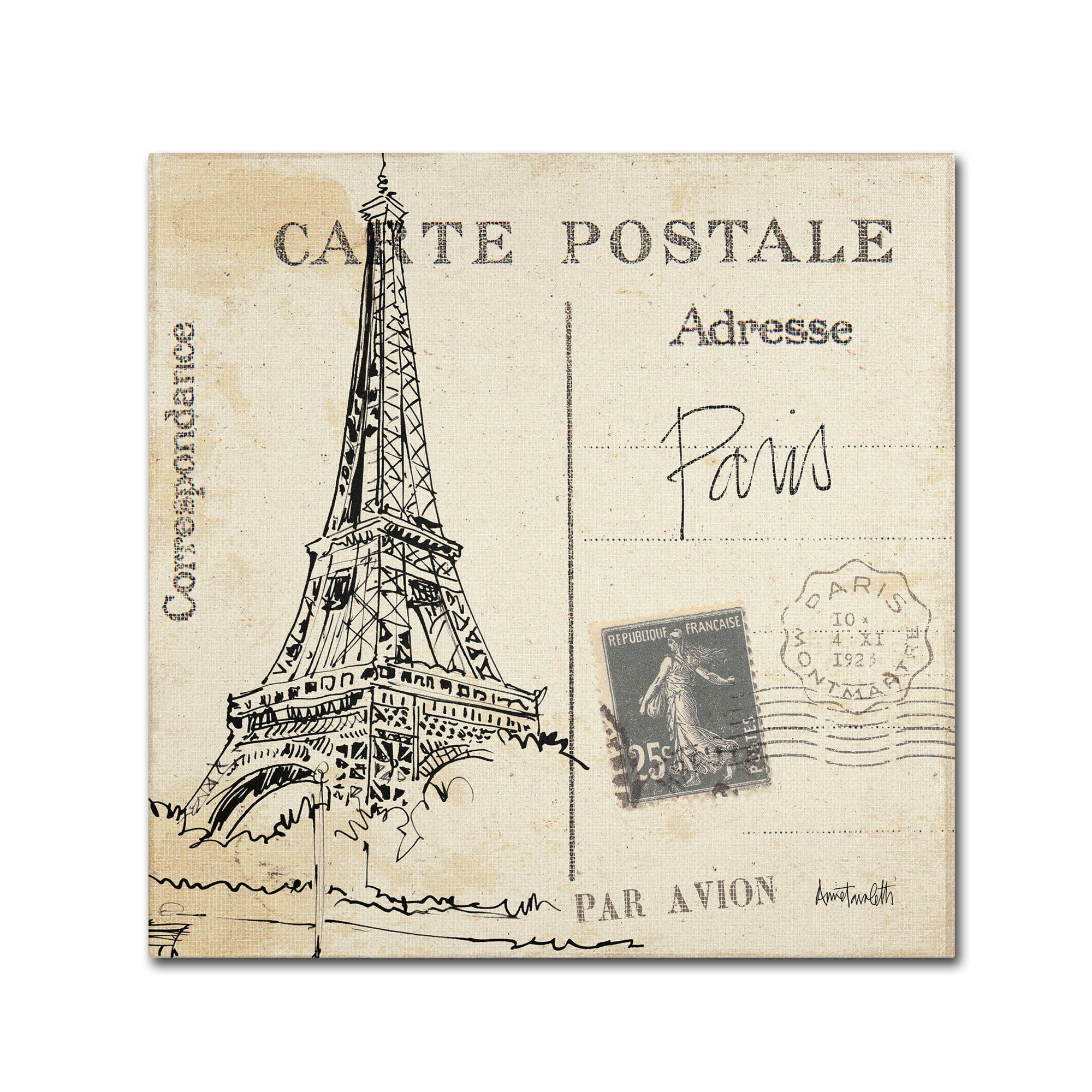 Trademark Fine Art "Postcard Sketches III" Canvas Art by Anne Tavoletti