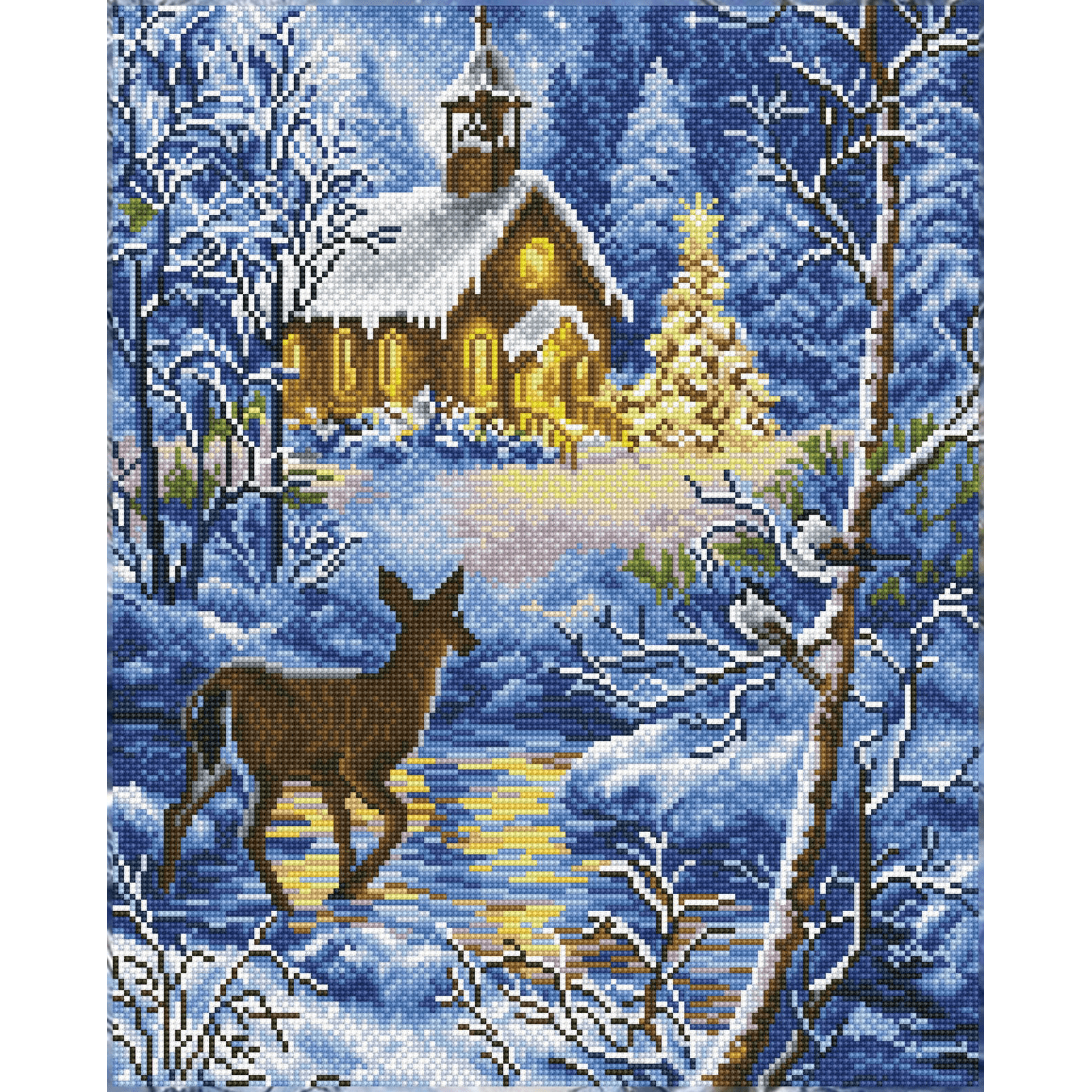 Diamond Dotz Chapel in the snow Diamond Painting Kits for Adults - Diamond Art Kits a Relaxing Creative Craft Kit with Dotz Gems 16.1x20.1