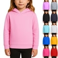 thumbnail image 6 of Mercatoo Kids Hoodie Sweatshirt Unisex Girls Boys Solid 𝐅𝐥eece Pullover Tops Basic Long Sleeve Soft 𝐀thletic Sweatshirt, 6 of 6