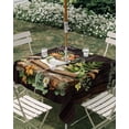 thumbnail image 3 of Square Outdoor Tablecloth with Umbrella Hole Forest Frog Outside Table Cloth Waterproof Patio Table Cover Green Botanical Mushroom Butterfly Black Zipper Tablecloths for Picnic Camping 60x60 Inch, 3 of 8
