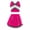 Hot Pink, variant on iiniim Kids Girls Sequined Cheerleading Uniform Tank Crop Top with Pleated Skirt Set Cheer Costume