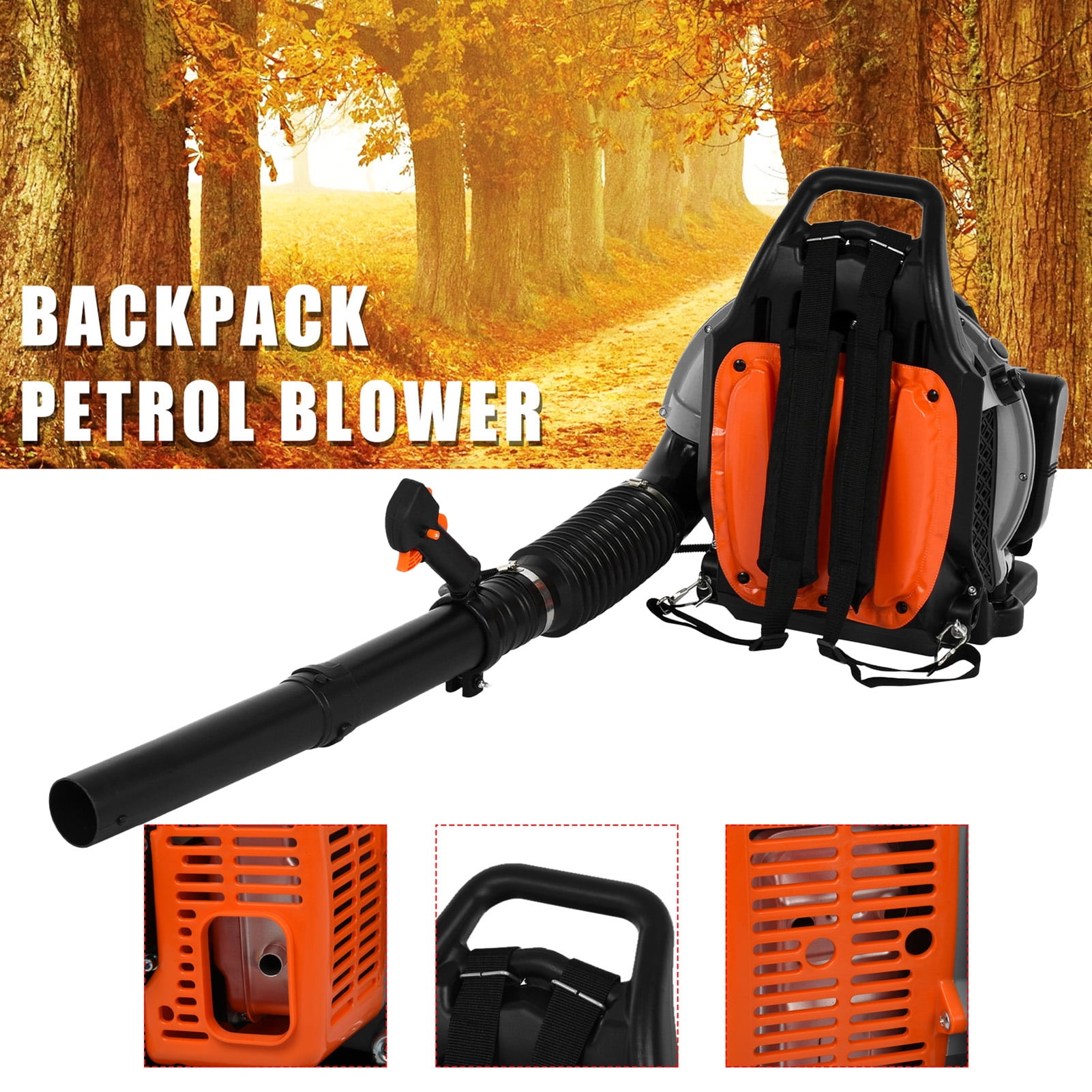 Taolixe 63cc  Gas-Powered 2-Cycle Backpack Leaf Blower, for Leaf, Debris, Snow Cleanup