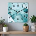 thumbnail image 6 of Turquoise Marble Wooden Wall Clock Silent Non Ticking, Modern Abstract Art Texture Watercolor Square Wall Clocks Battery Operated, Decor Clock for Home Office, Living Room, Kitchen, 10 Inch, 6 of 9
