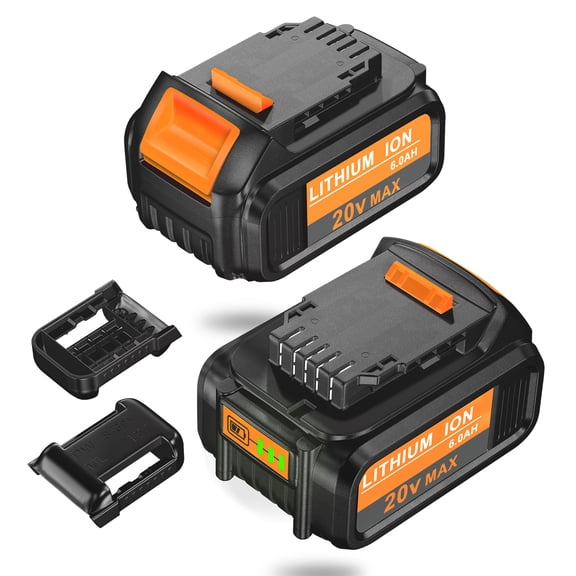 LiBatter 6.0Ah For Dewalt 20v Battery Replacement DCB200 Lithium Ion Batteries (2 Pack)