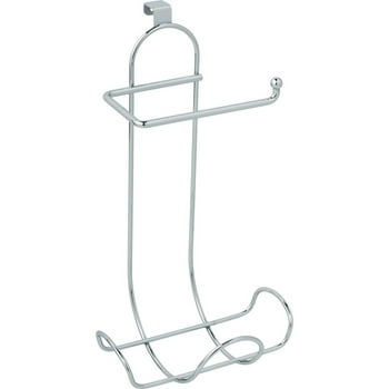 Mainstay Toilet Paper Holder, Over the Cabinet or Wall-ed Small Basket, Chrome