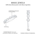 thumbnail image 6 of Rosec Jewels Certified Moissanite Half Eternity Ring with Beaded Details (D Color VS1 Clarity), 18K White Gold, US 8.50, 6 of 7