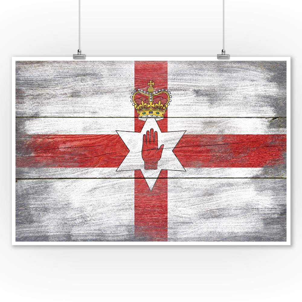 Rustic Northern Ireland Country Flag Lantern Press Artwork (9x12 Art
