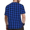 thumbnail image 2 of Wukai Buffalo Plaid Blue Black Print Men's Short-Sleeved Mesh T-Shirt,Quick-Dry Short Sleeve Workout T-Shirt-XX-Large, 2 of 8